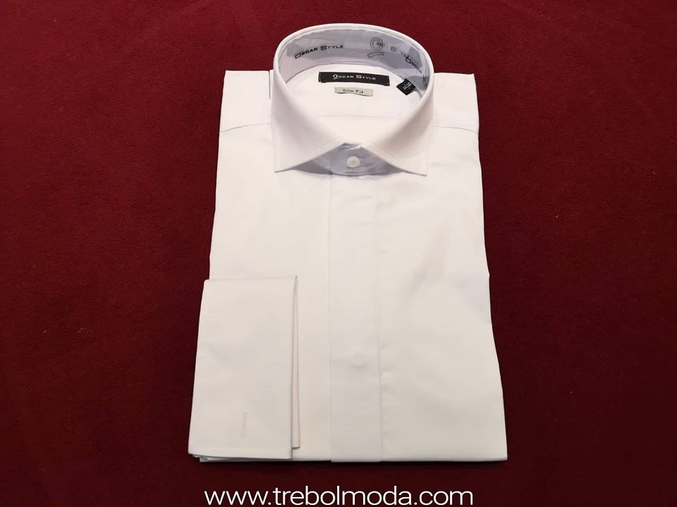 Camisa blanca de hombre para ceremonia Trebol Moda