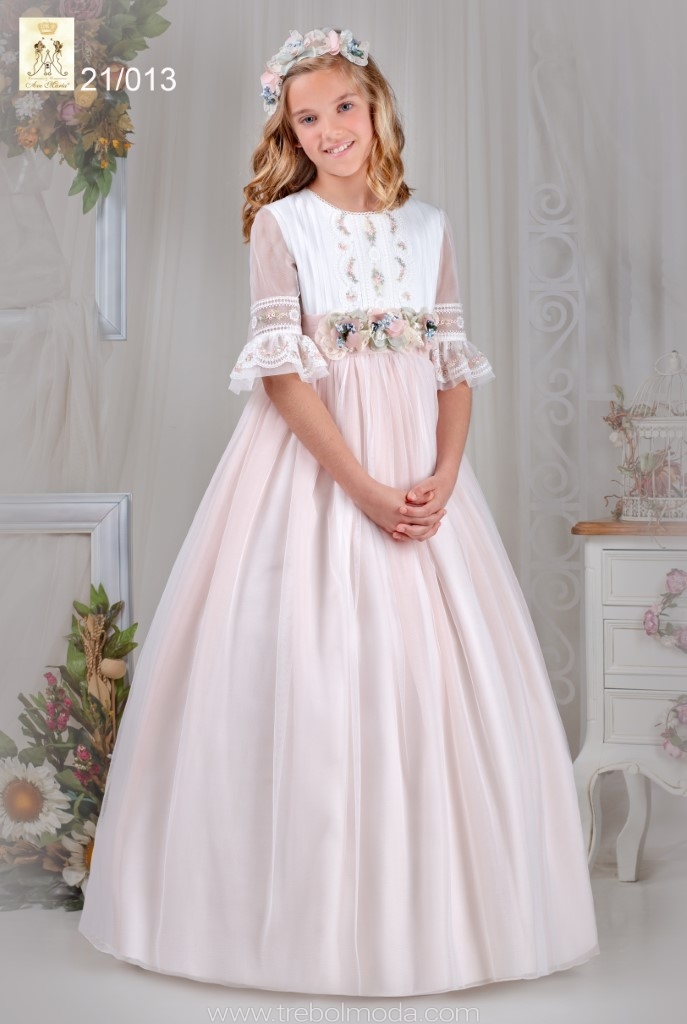 Comunión vestido comunión vestido niña que lleve las flores taufkleid vestido blanco de niña