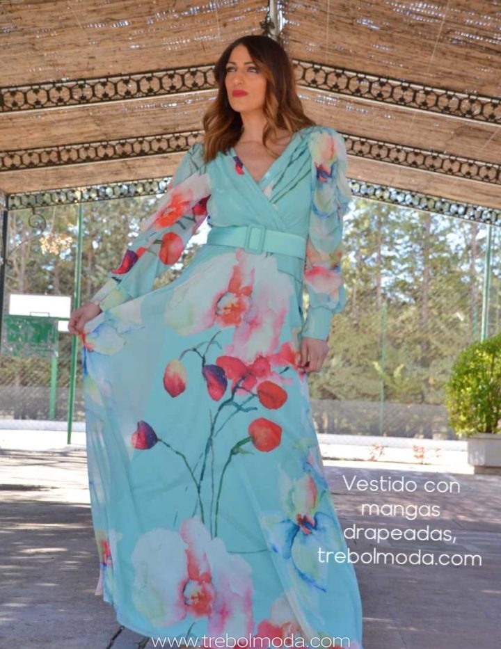 Vestidos Largos Estampados Trebol Moda
