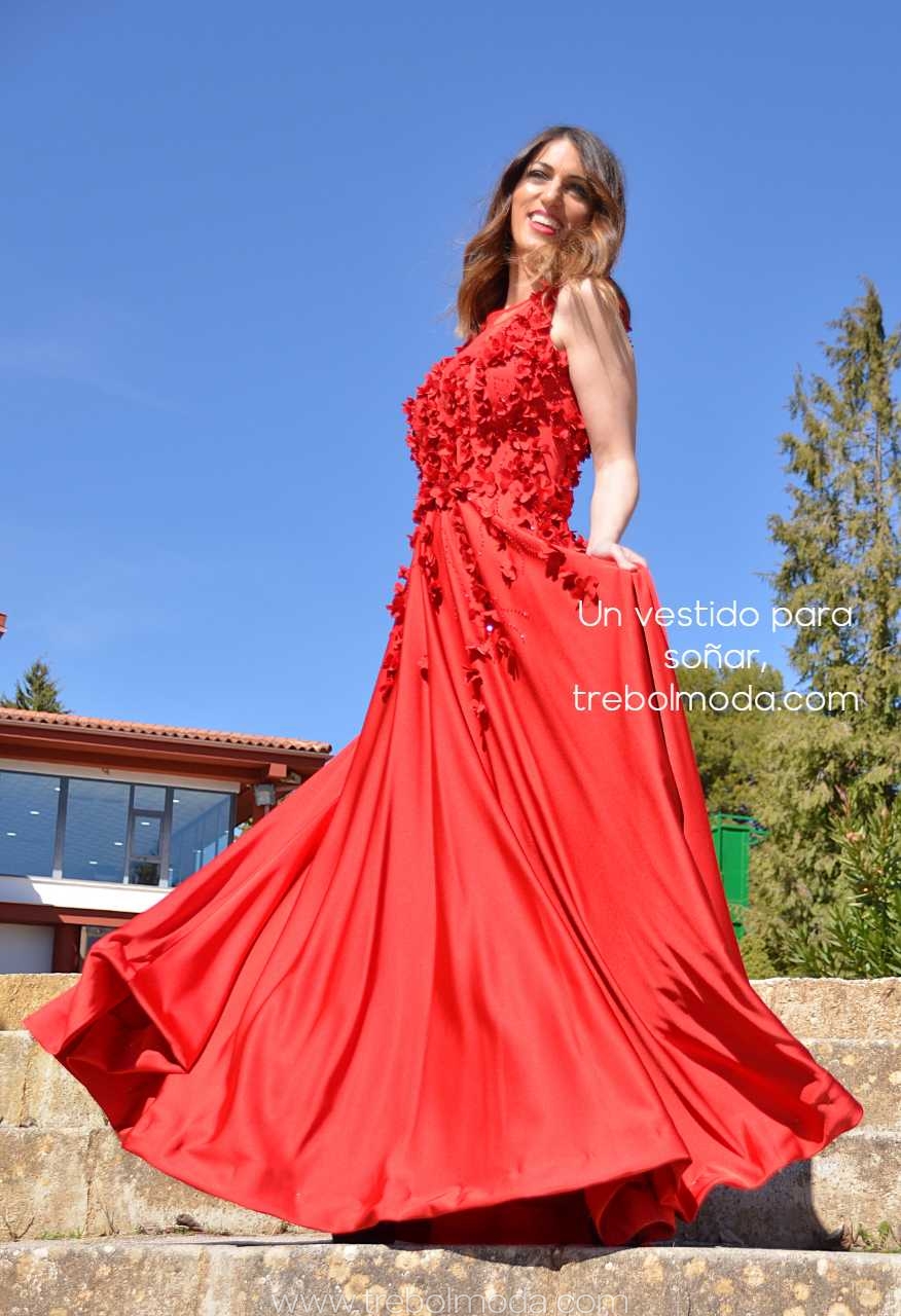 vestidos-largo-rojo-con-relieves-trebolmoda-mayka Trebol