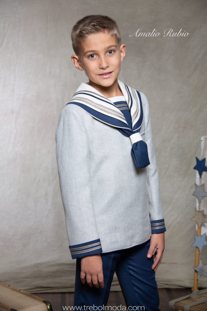 Traje marinero celeste talla 12. Mod 402