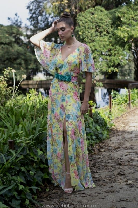 221450vestidosestampado Vestido mangas capas. Mod. 221450 Ver precio