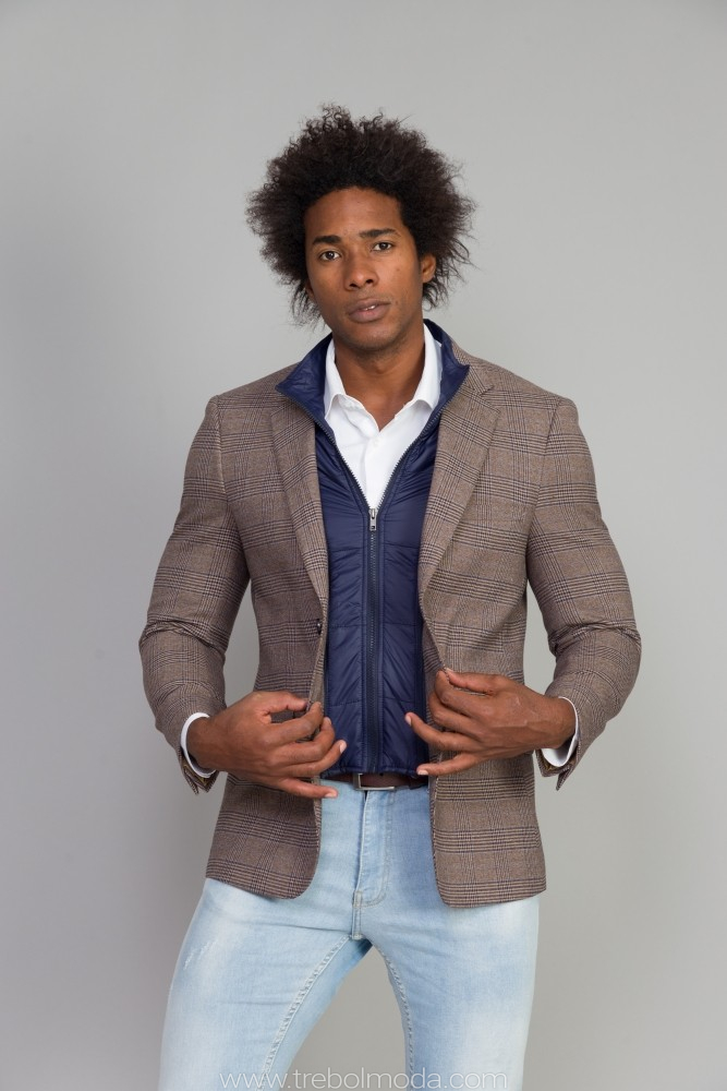 Chaqueta americana casual de cuadros para hombre comprar a buen