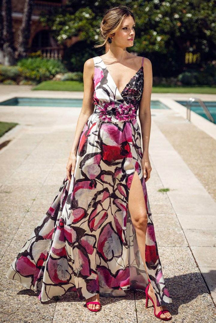 Vestido con cuerpo Trebol Moda