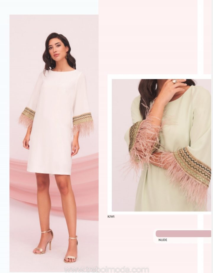 plumas Vestido acampanado. Mod. Aneida Ver precio