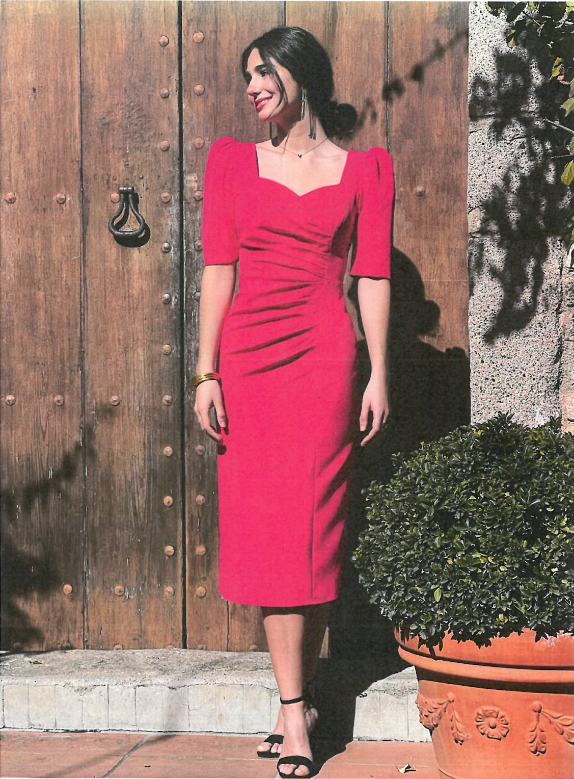 Vestido drapeado para ocultar barriguita Trebol Moda