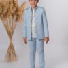 Traje de lino con cuello mao