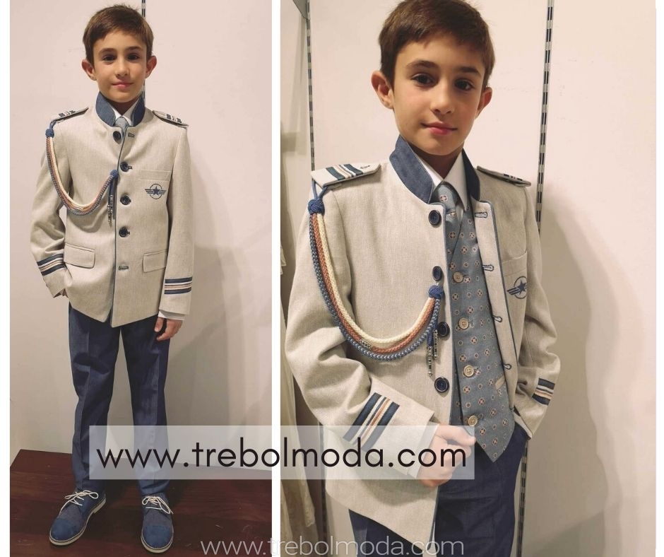 Almirante beige&azul