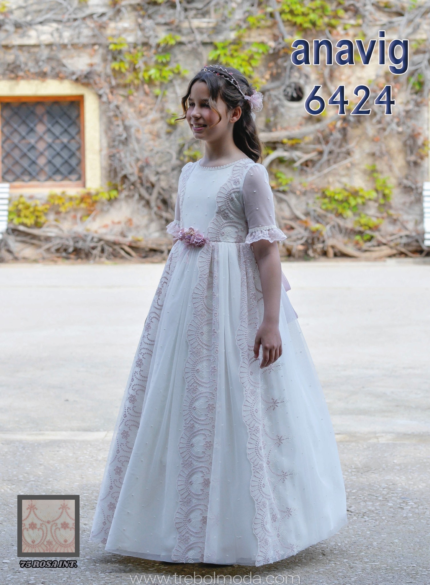 36424 Vestido comunión bordado