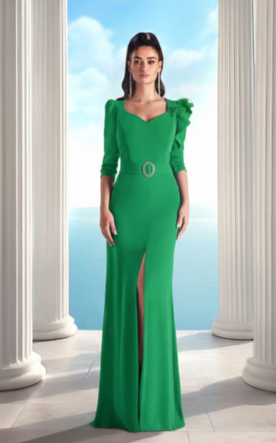 Vestido largo escote corazón