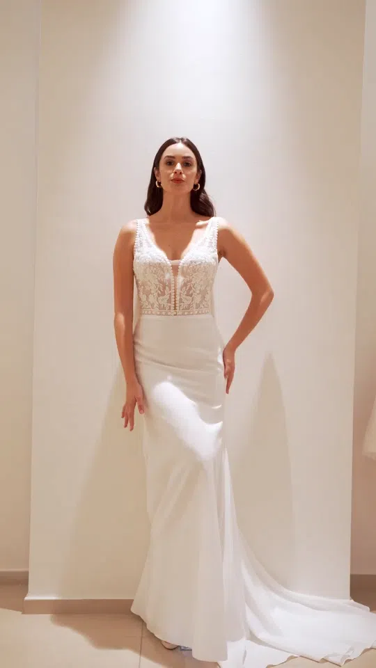 L1124 Vestido de novia sencillo