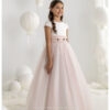 7119 Vestido comunión con falda rosa